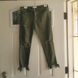 Vici Vervet brand army green skinny denim jeans 29
